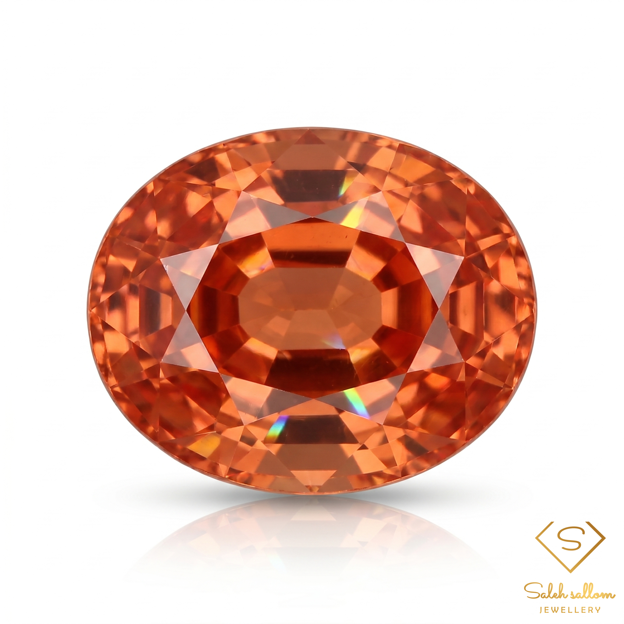 0.58 Ct Natural Pinkish Orange Sapphire Oval Cut VS Songea Tanzania Gemstone Main image