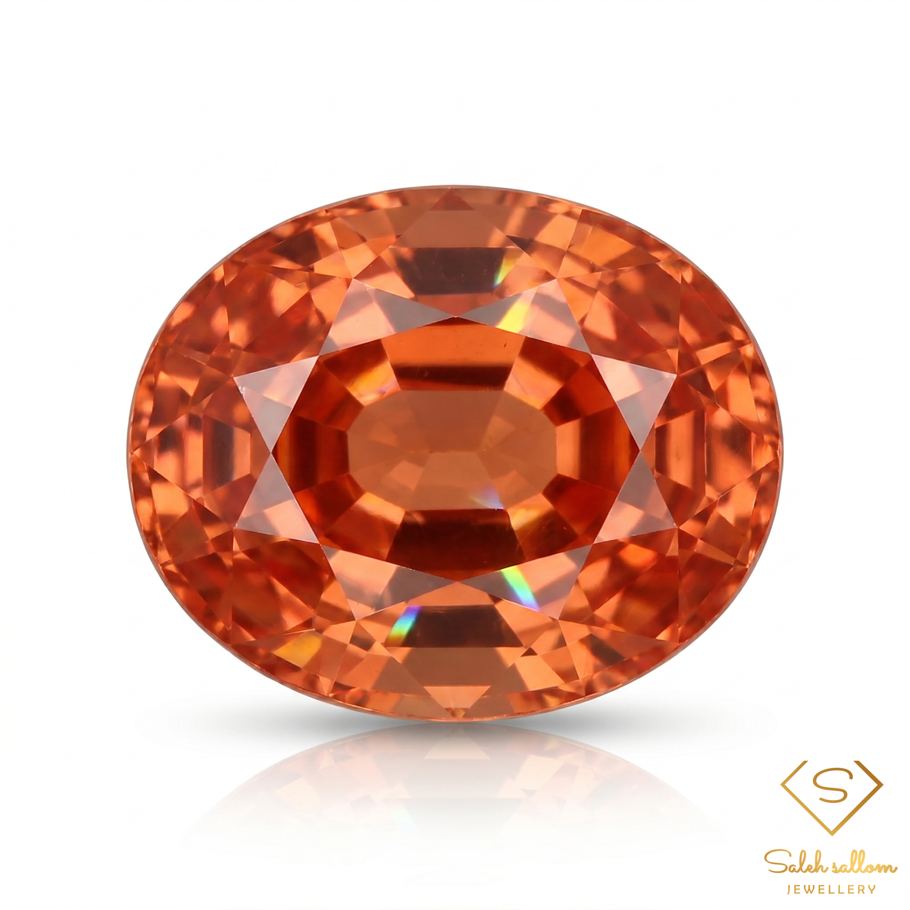 0.58 Ct Natural Pinkish Orange Sapphire Oval Cut VS Songea Tanzania Gemstone