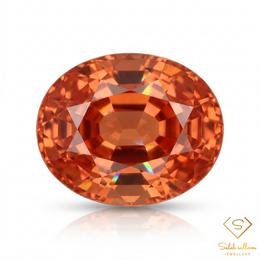 0.58 Ct Natural Pinkish Orange Sapphire Oval Cut VS Songea Tanzania Gemstone