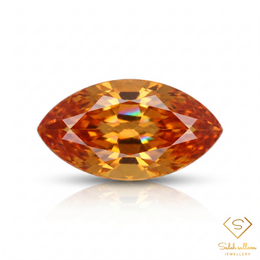 0.51 Ct Natural Orange Sapphire Marquise Cut VS Songea Tanzania Gemstone
