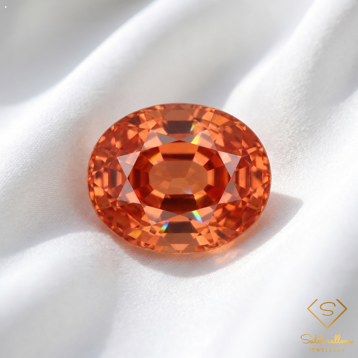 0.58 Ct Natural Pinkish Orange Sapphire Oval Cut VS Songea Tanzania Gemstone