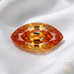 0.51 Ct Natural Orange Sapphire Marquise Cut VS Songea Tanzania Gemstone