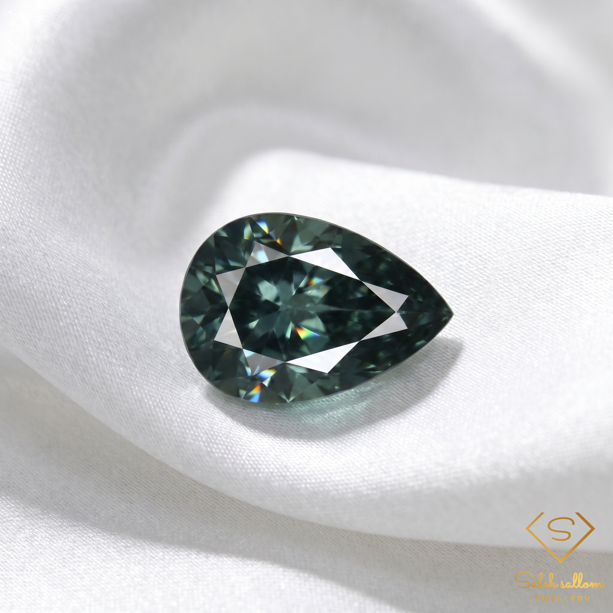 2.02 Ct Natural Greenish Blue Sapphire Pear Cut Unheated Madagascar Gemstone