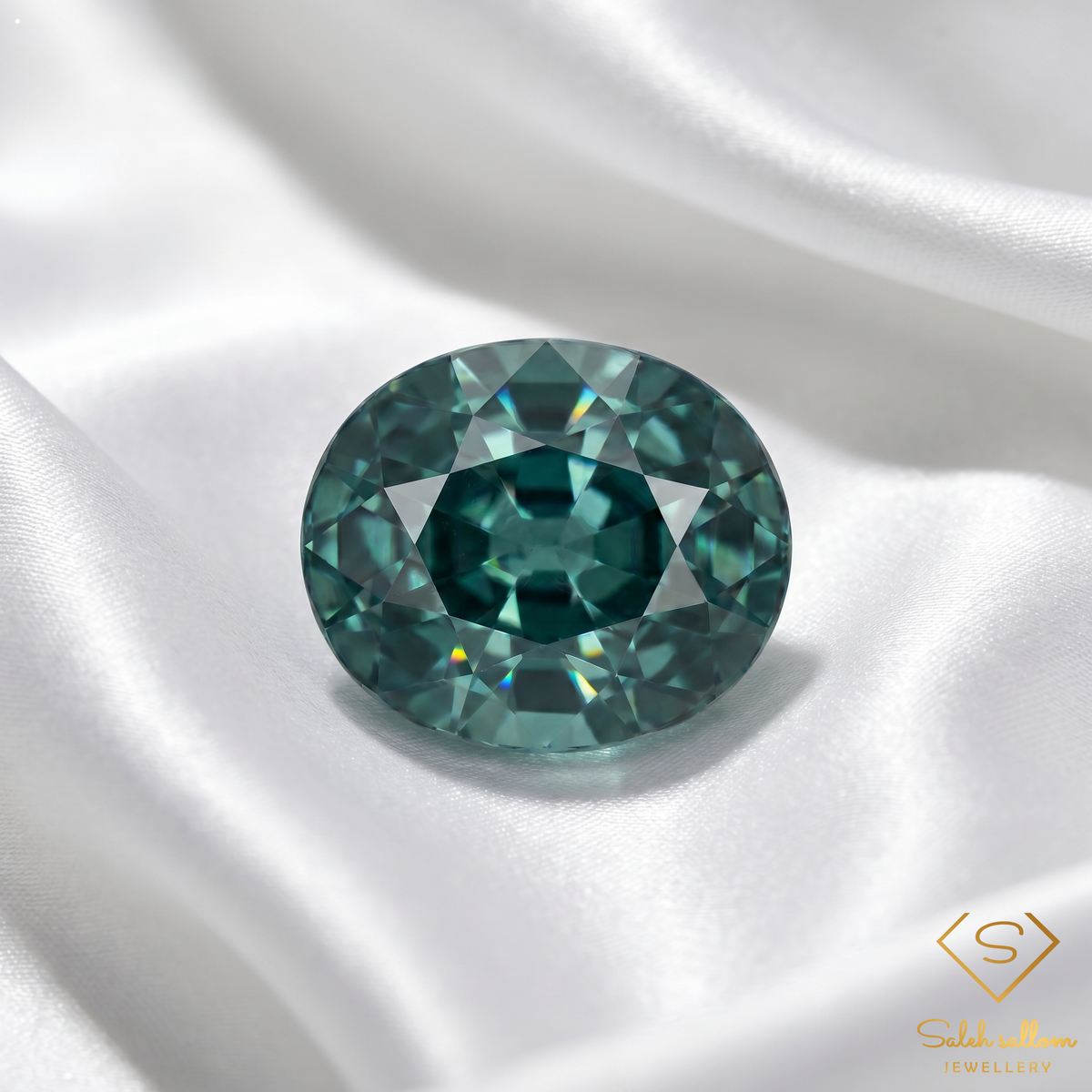 0.49 Ct Natural Greenish Blue Sapphire Oval Cut Unheated Tanzania Gemstone