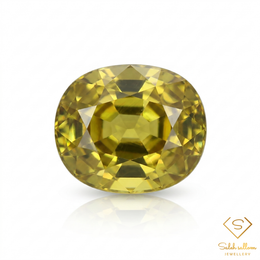 1.31 Ct Natural Greenish Yellow Sapphire Cushion Cut Unheated Madagascar Gemstone