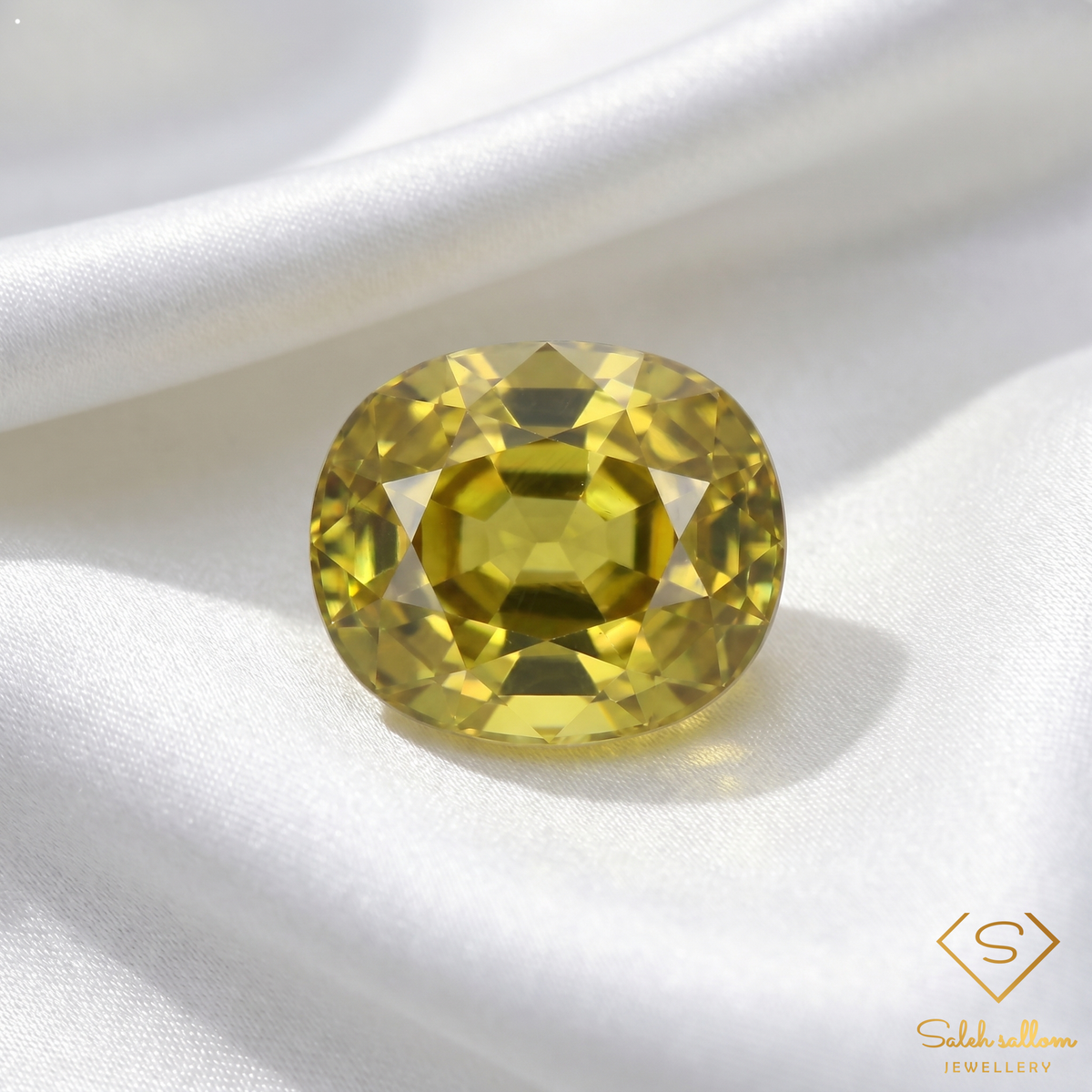 1.31 Ct Natural Greenish Yellow Sapphire Cushion Cut Unheated Madagascar Gemstone