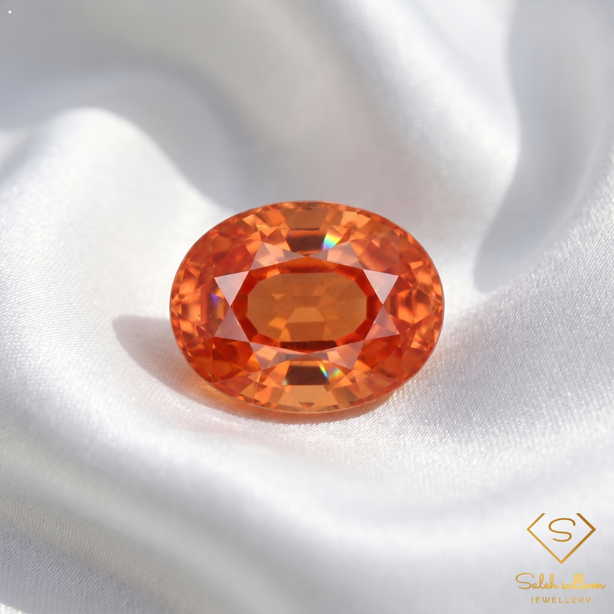 0.22 Ct Natural Orange Sapphire Oval Cut VVS Songea Tanzania Loose Gemstone
