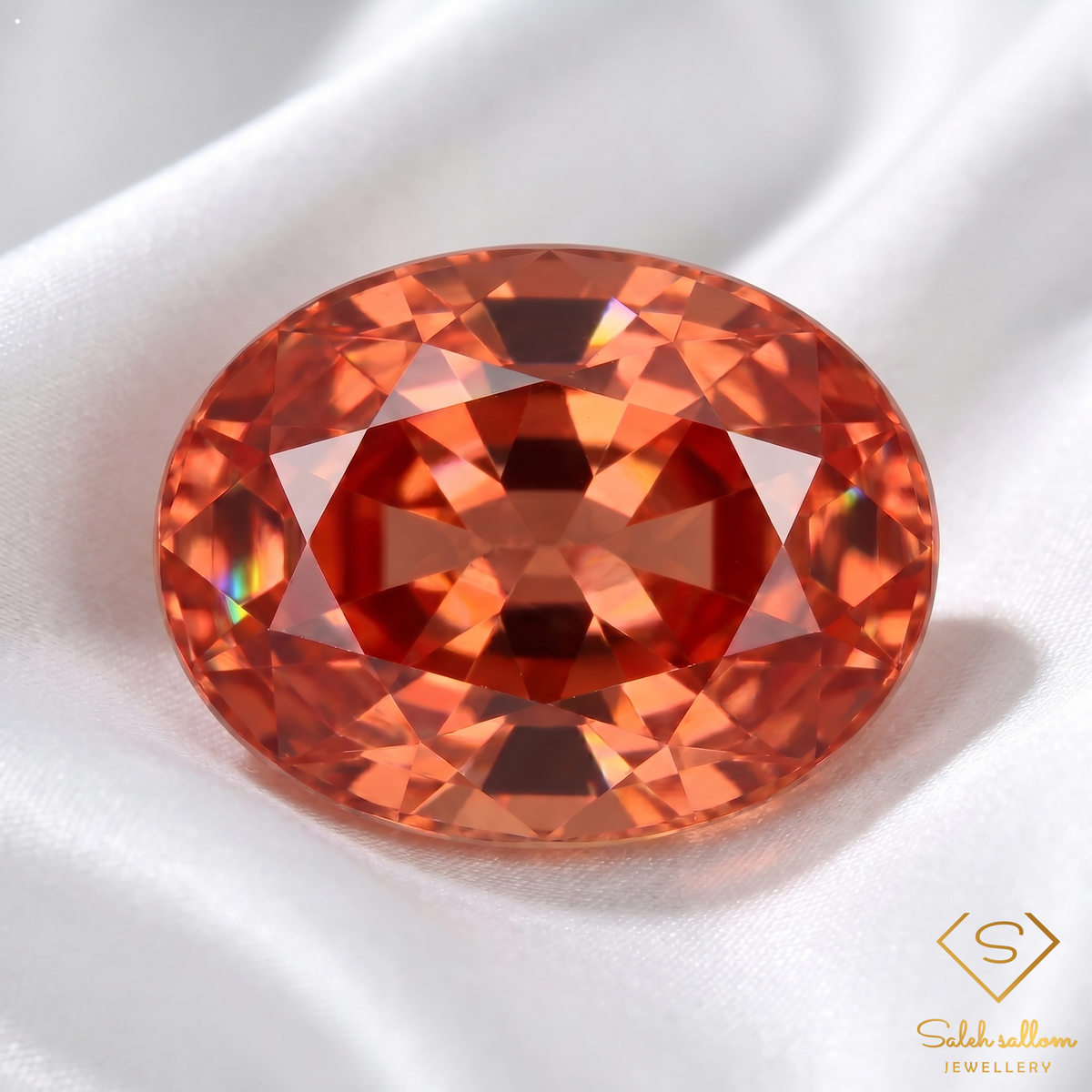 0.47 Ct Natural Pinkish Orange Sapphire Oval Cut Songea Tanzania Loose Gemstone