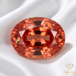 0.47 Ct Natural Pinkish Orange Sapphire Oval Cut Songea Tanzania Loose Gemstone