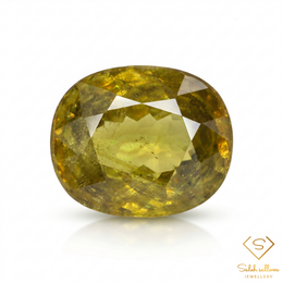 5.52 Ct Natural Greenish Yellow Sphene Oval Cut High Luster Madagascar Collector Gemstone