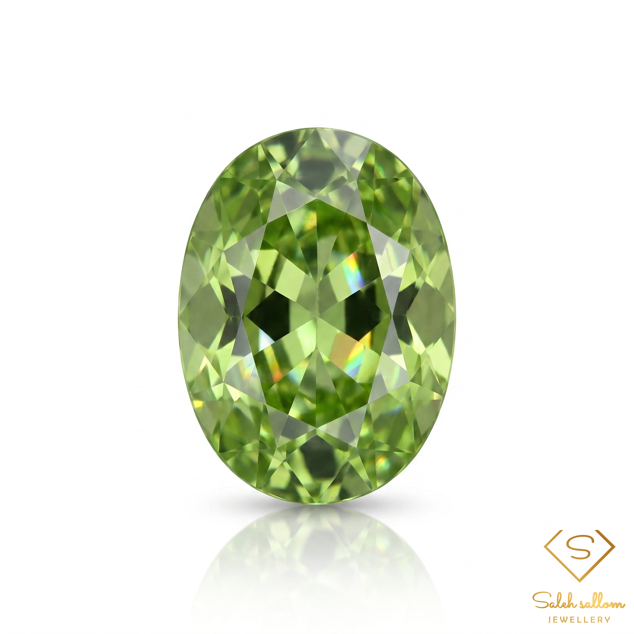2.90 Ct Natural Yellowish Green Sphene Oval Cut – Diamond Luster Madagascar Gemstone Main image