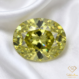 5.61 Ct Natural Yellowish Green Sphene Oval Cut – High Luster Collector Gemstone