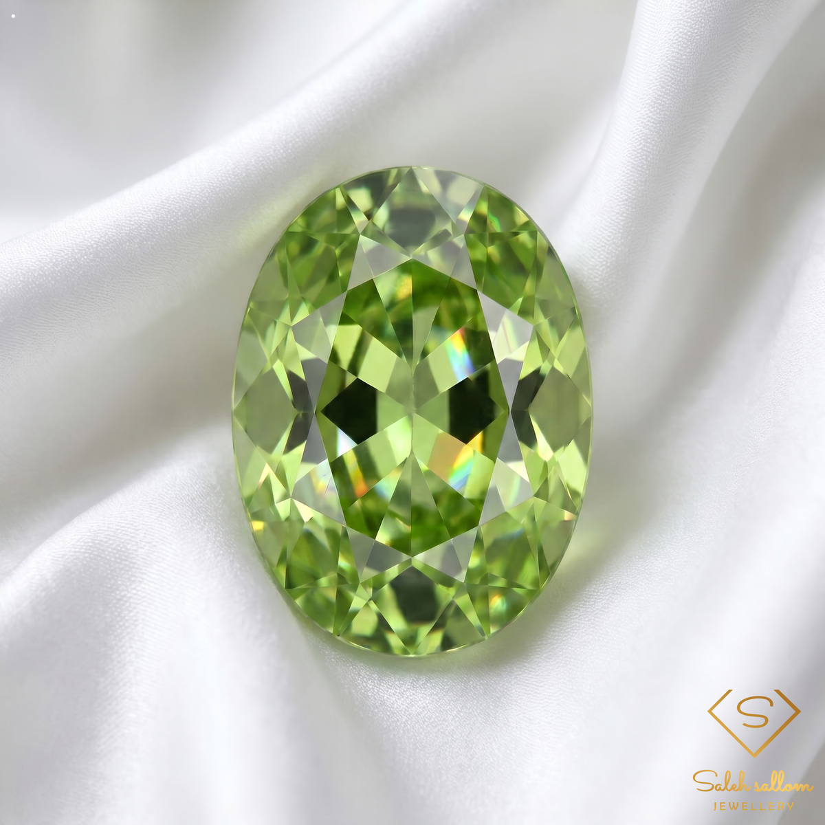 2.90 Ct Natural Yellowish Green Sphene Oval Cut – Diamond Luster Madagascar Gemstone
