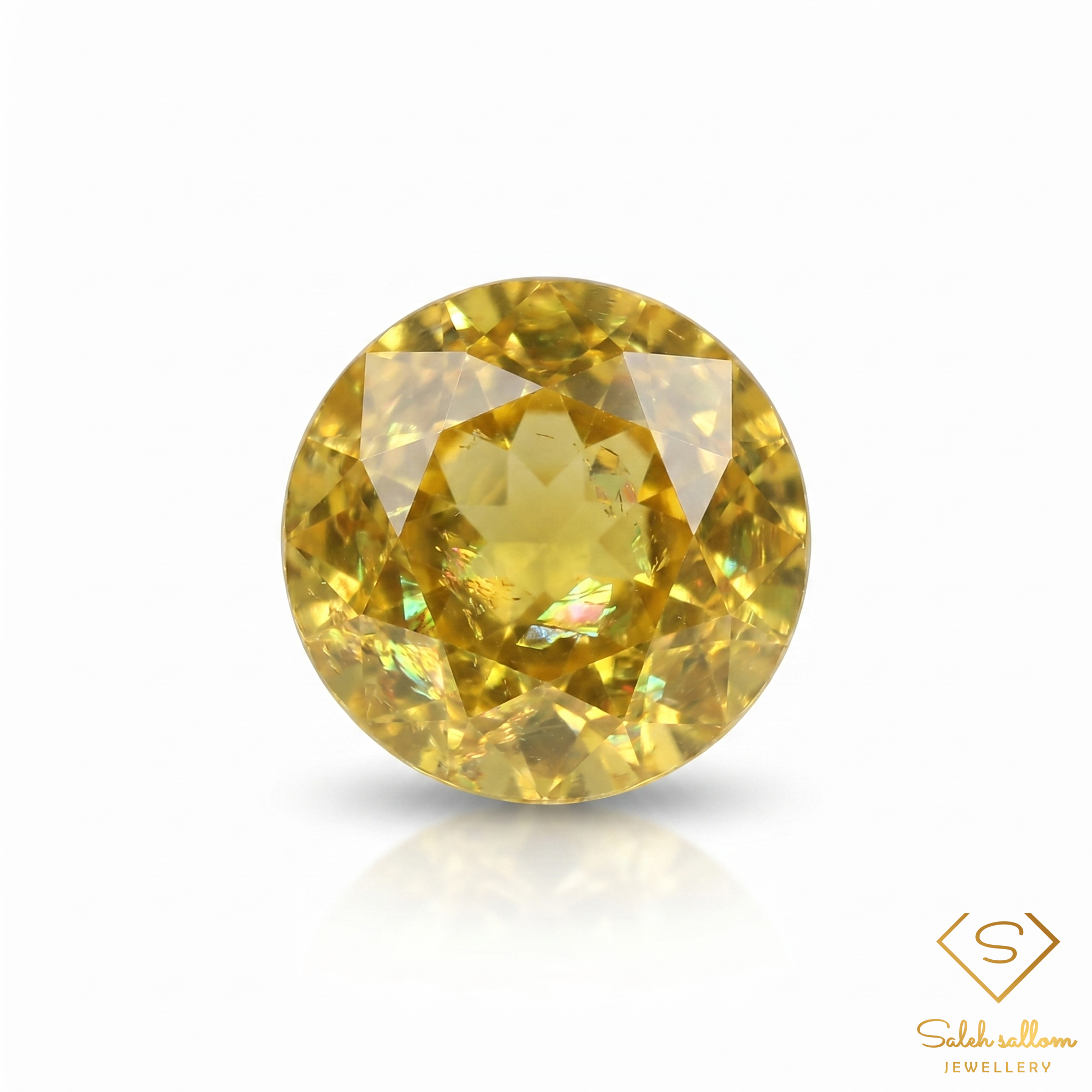 Natural Yellow Sphene Gemstone 0.75 Ct Round Cut Madagascar Super Sparkle Titanite Main image