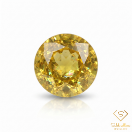 Natural Yellow Sphene Gemstone 0.75 Ct Round Cut Madagascar Super Sparkle Titanite