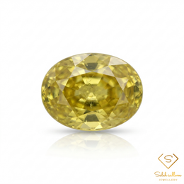 Natural Greenish Yellow Sphene 1.01 Ct Oval Cut Titanite Gemstone Super Sparkles