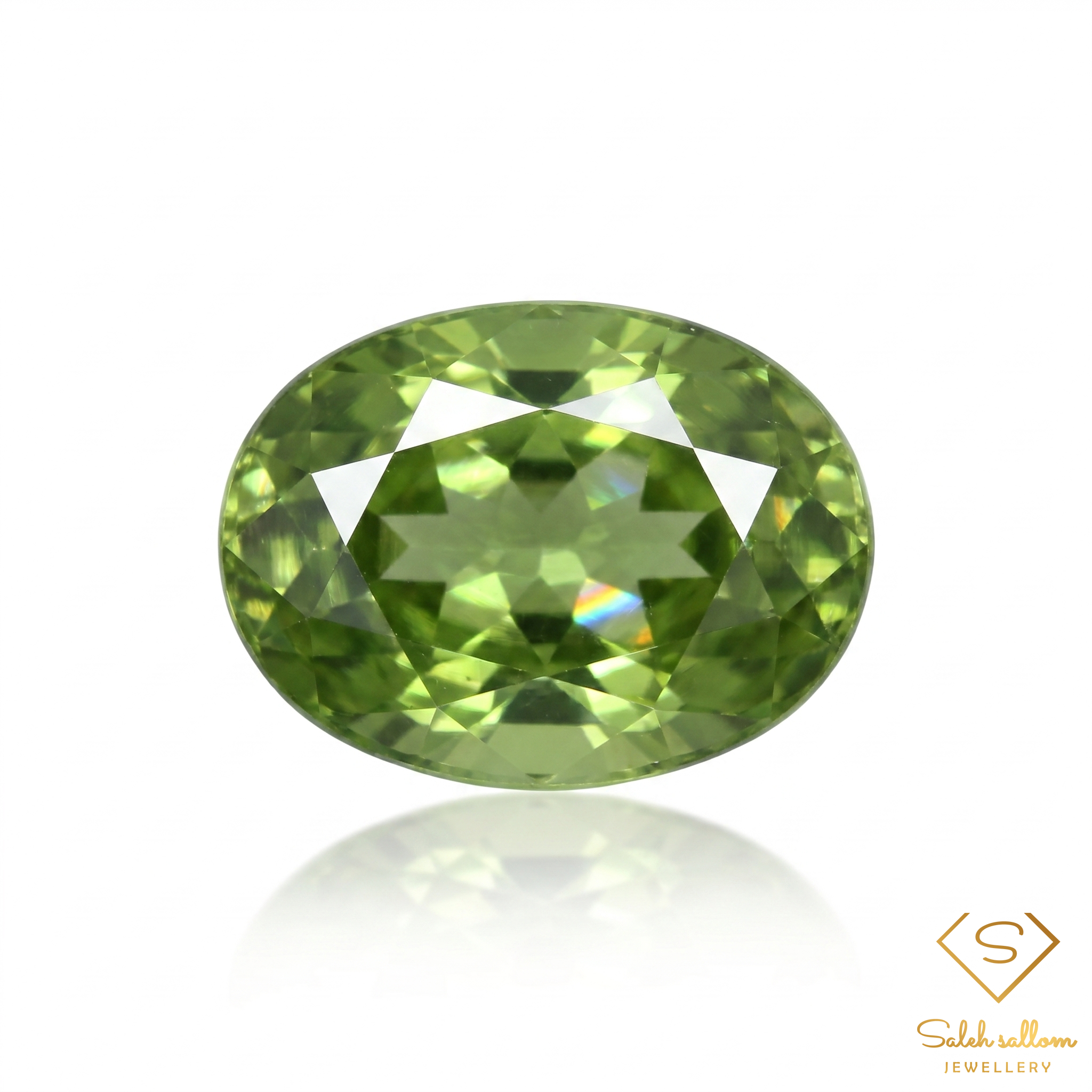 Natural Yellowish Green Sphene 1.00 Ct VS Oval Cut Madagascar Titanite Gemstone Super Sparkles Main image