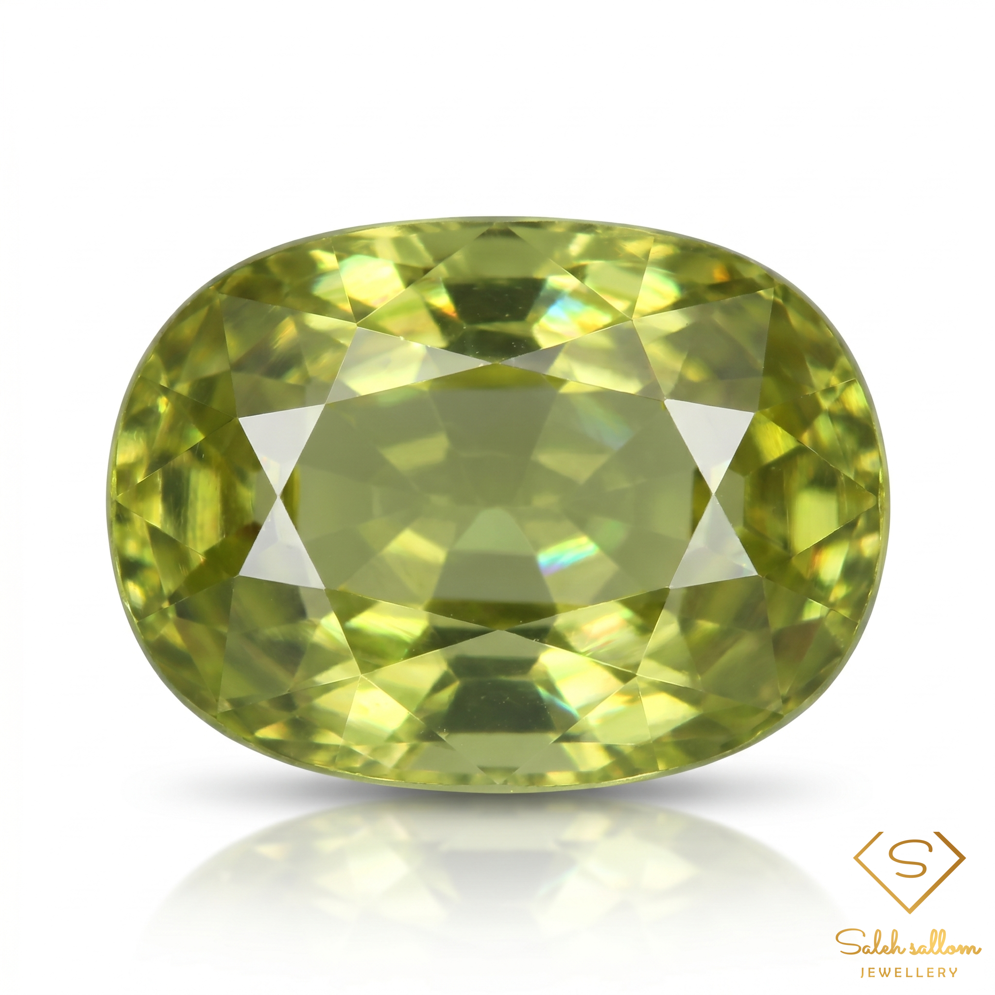 Natural Yellowish Green Sphene Gemstone 2.08 Ct Oval Cut Madagascar Amazing Luster Titanite Main image