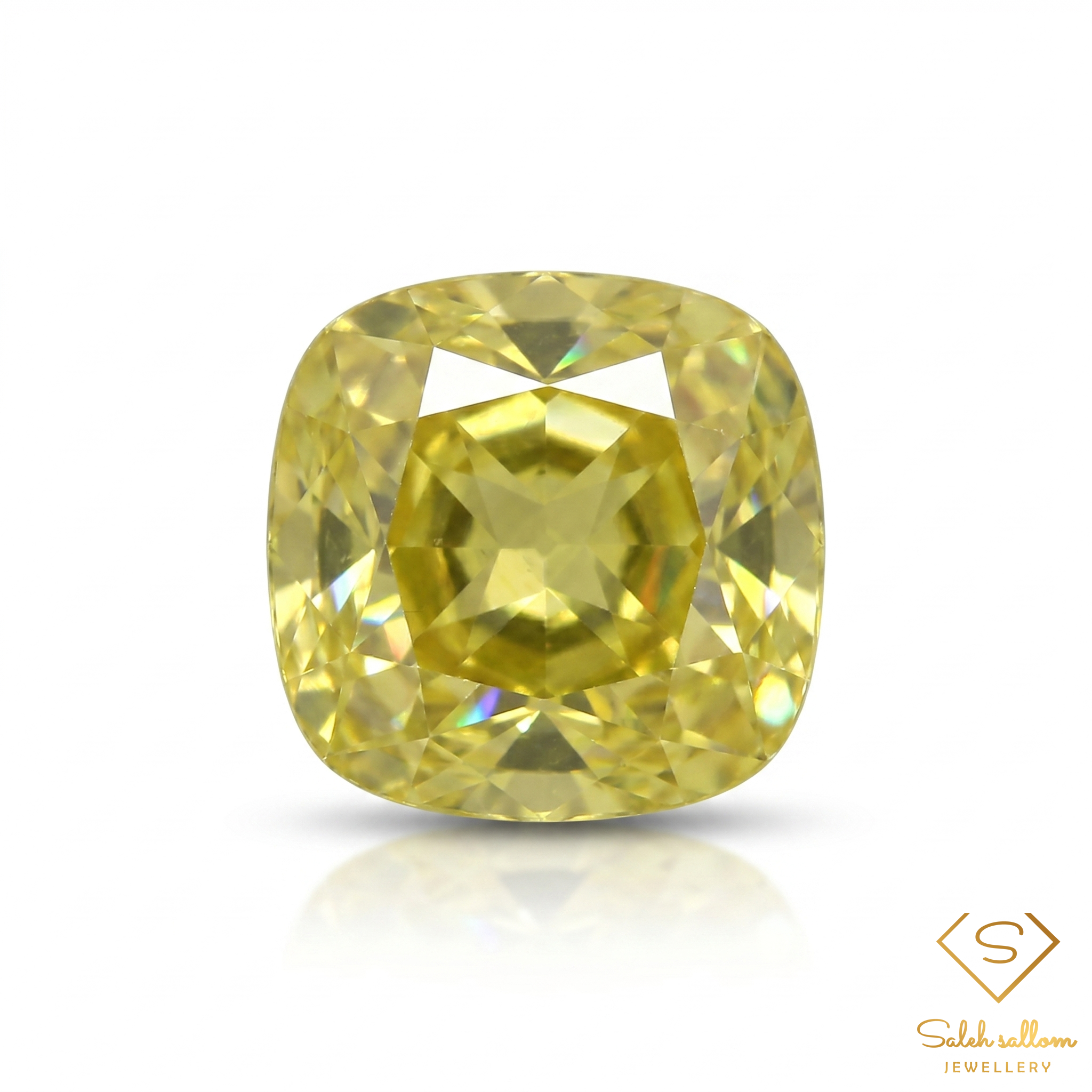 2.33 Ct Natural Yellowish Green Sphene Cushion Cut Madagascar Titanite Gemstone Exceptional Fire Main image