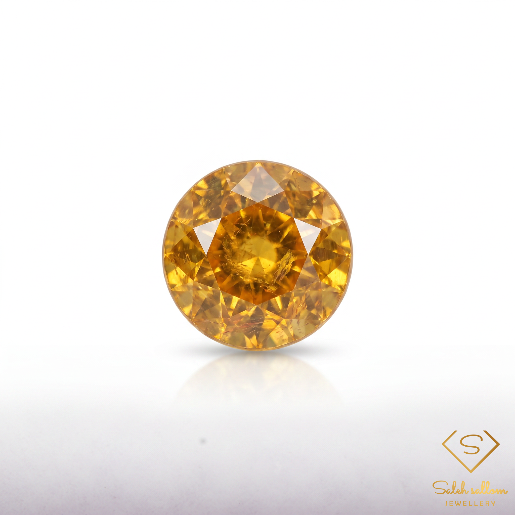 1.23 Ct Natural Greenish Yellow Sphene Round Cut Titanite Gemstone High Luster Main image