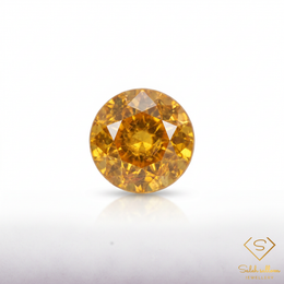 1.23 Ct Natural Greenish Yellow Sphene Round Cut Titanite Gemstone High Luster