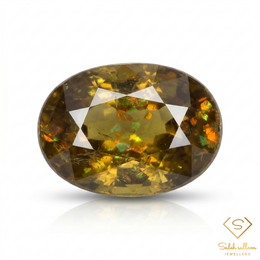 1.26 Ct Natural Greenish Yellow Sphene Oval Cut Titanite Gemstone High Luster VS Quality
