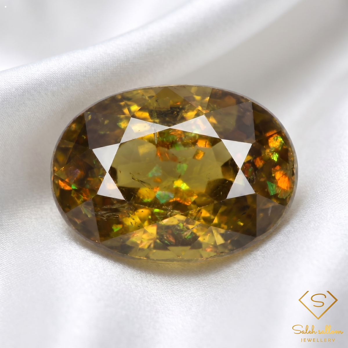 1.26 Ct Natural Greenish Yellow Sphene Oval Cut Titanite Gemstone High Luster VS Quality