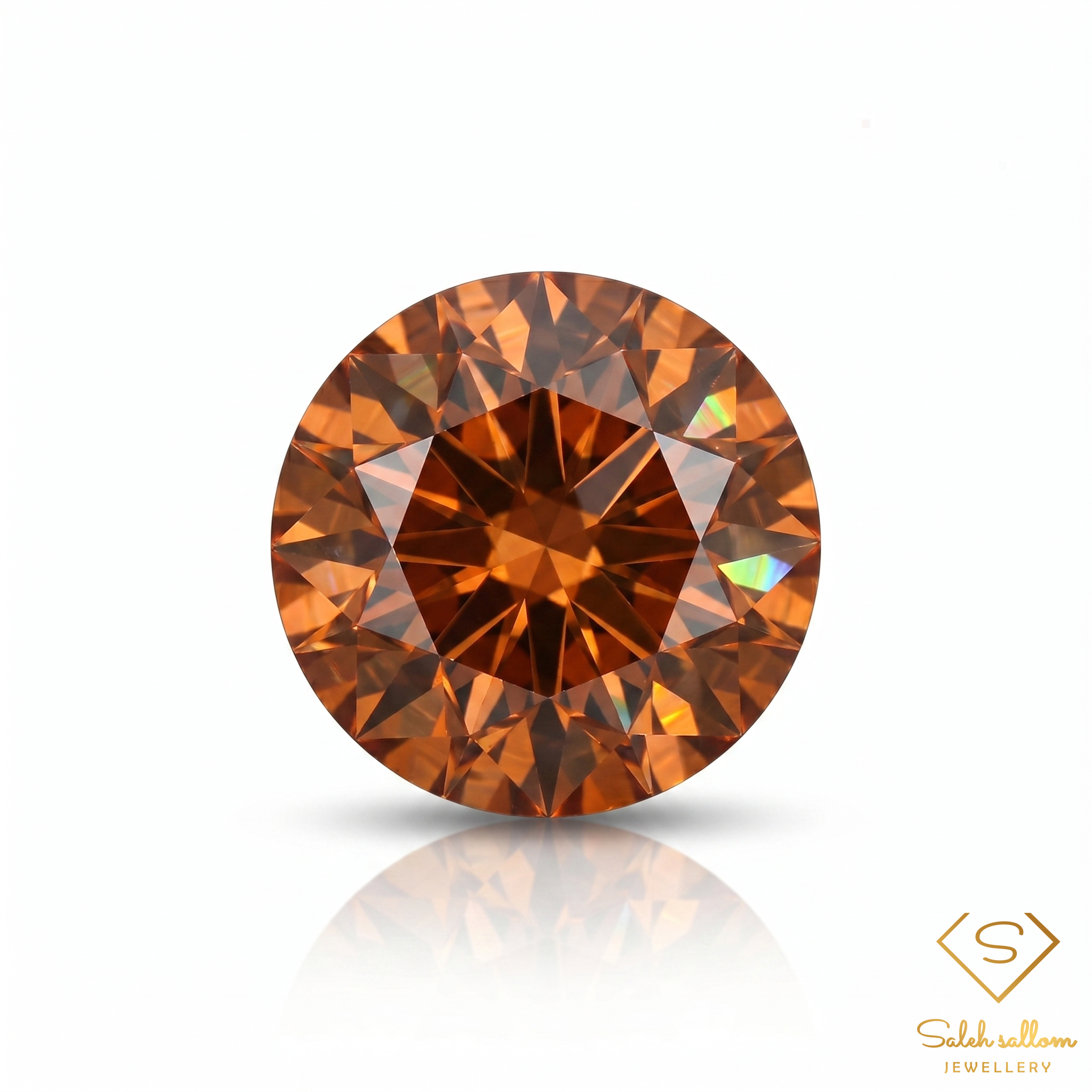 0.63 Ct VS Natural Unheated Orange Tourmaline Round Cut African Gemstone Main image