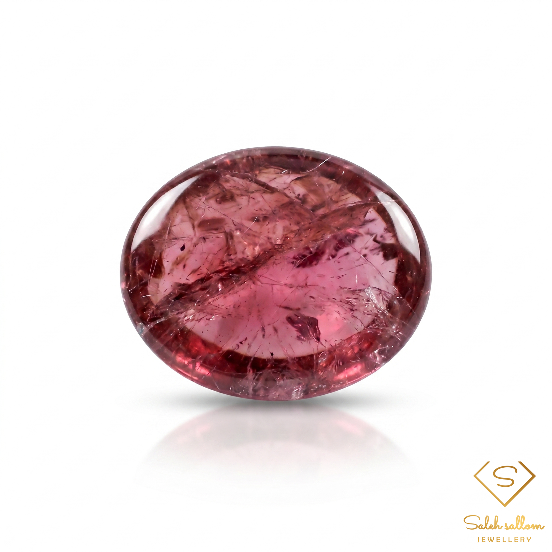 1.93 Ct Natural Unheated Purplish Pink Tourmaline Oval Cabochon Congo Gemstone