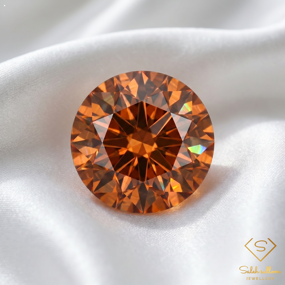 0.63 Ct VS Natural Unheated Orange Tourmaline Round Cut African Gemstone