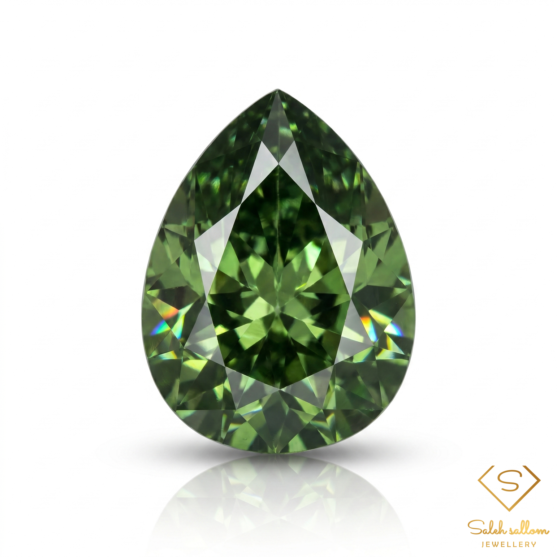 2.09 Ct Natural Unheated Green Tourmaline VVS Pear Cut Mozambique Gemstone