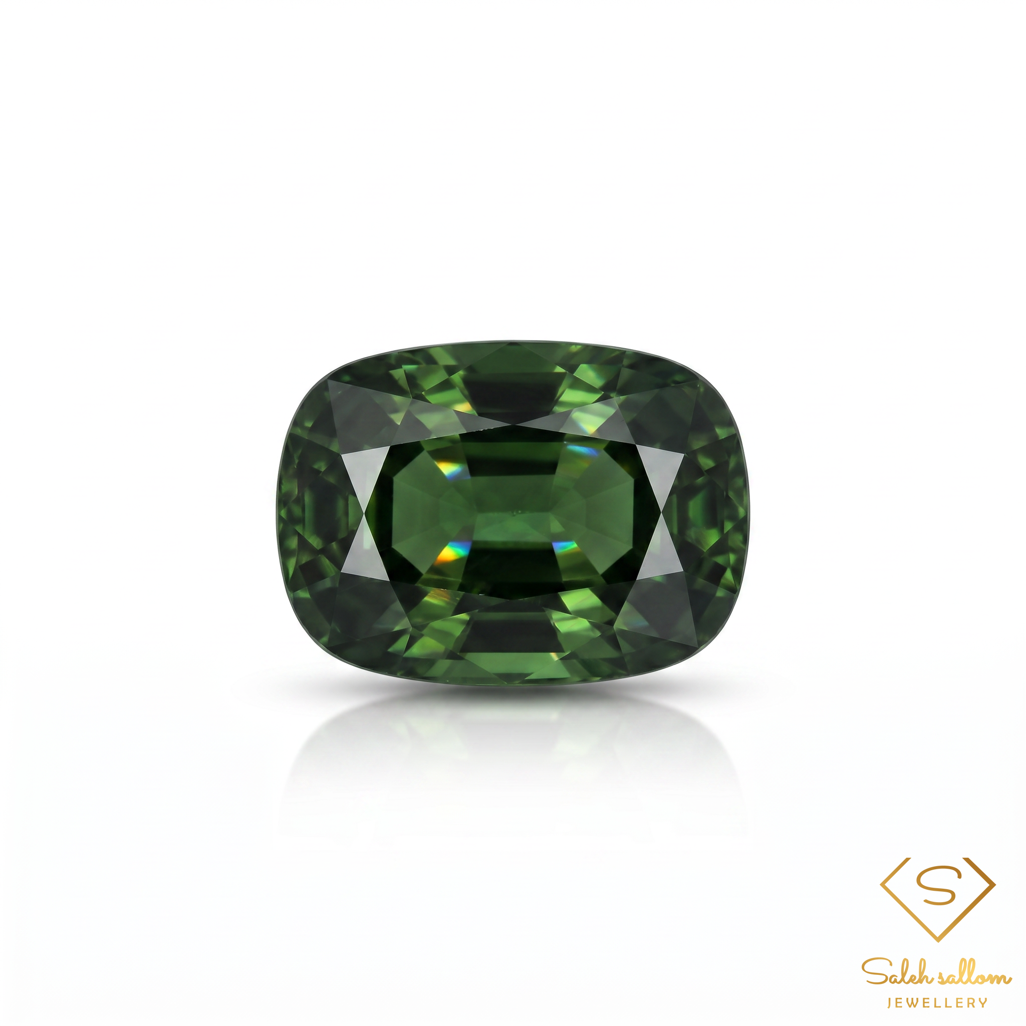 2.32 Ct Natural Unheated Green Tourmaline Cushion Cut Loose Gemstone Main image