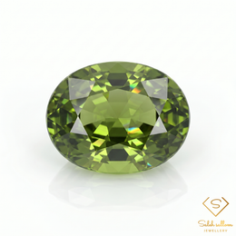 1.57 Ct Natural Unheated Green Tourmaline VS Oval Cut Mozambique Gemstone