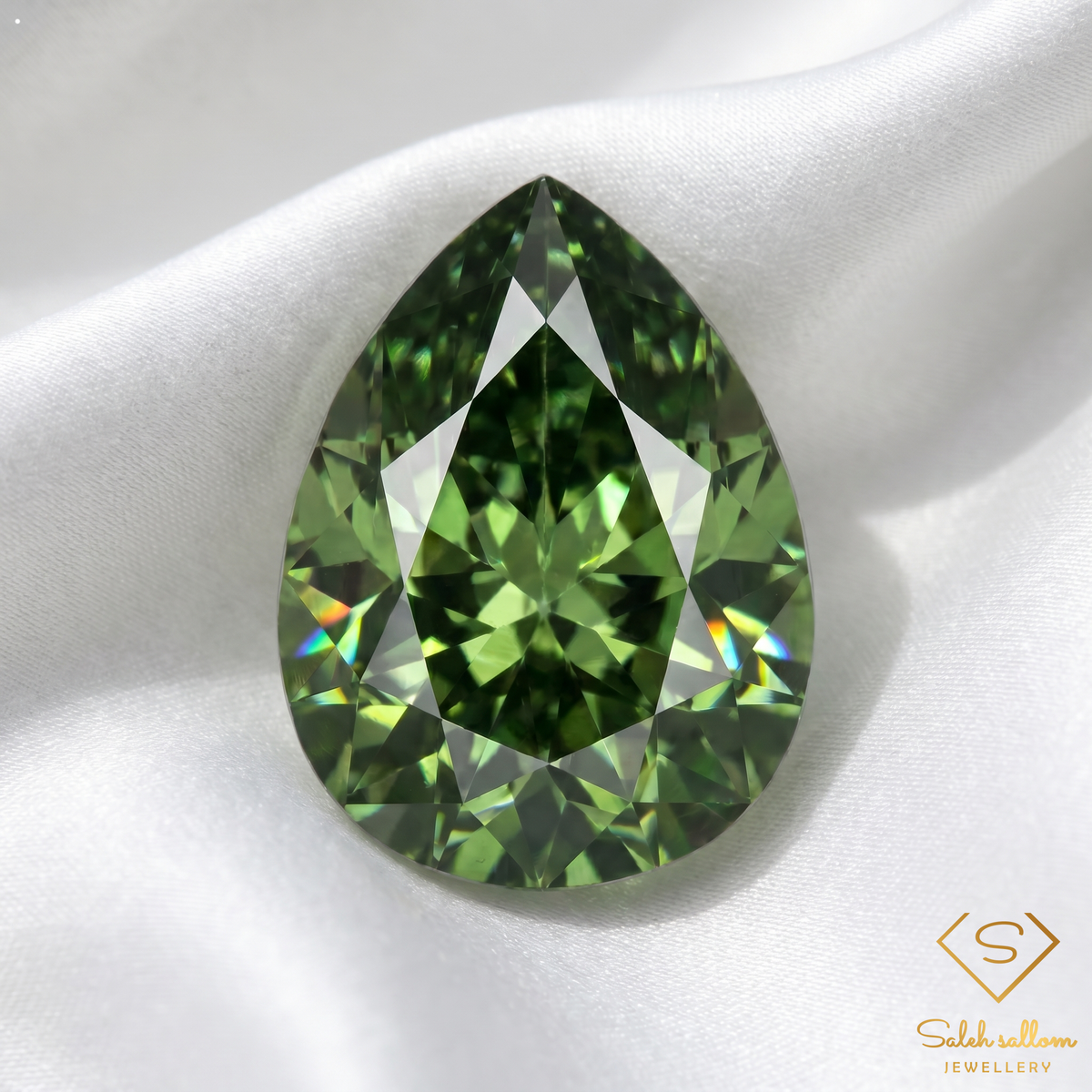 2.09 Ct Natural Unheated Green Tourmaline VVS Pear Cut Mozambique Gemstone