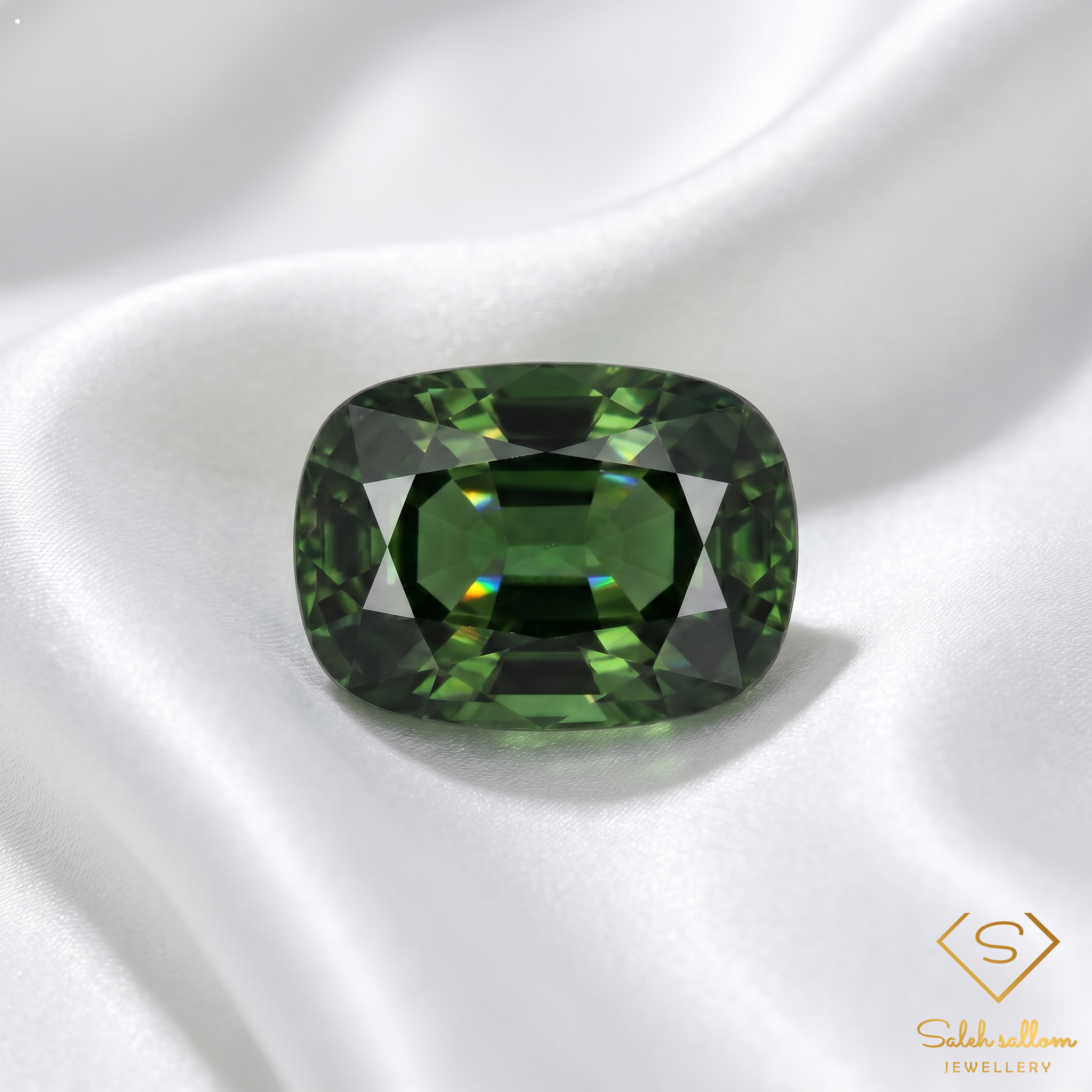 2.32 Ct Natural Unheated Green Tourmaline Cushion Cut Loose Gemstone Secondary image