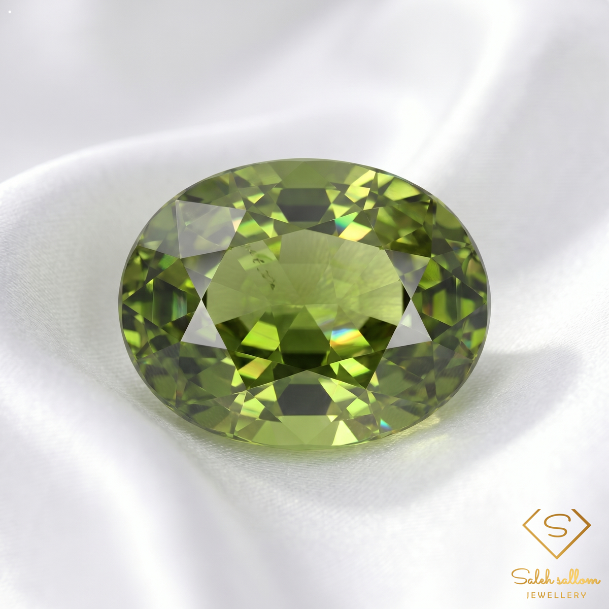 1.57 Ct Natural Unheated Green Tourmaline VS Oval Cut Mozambique Gemstone