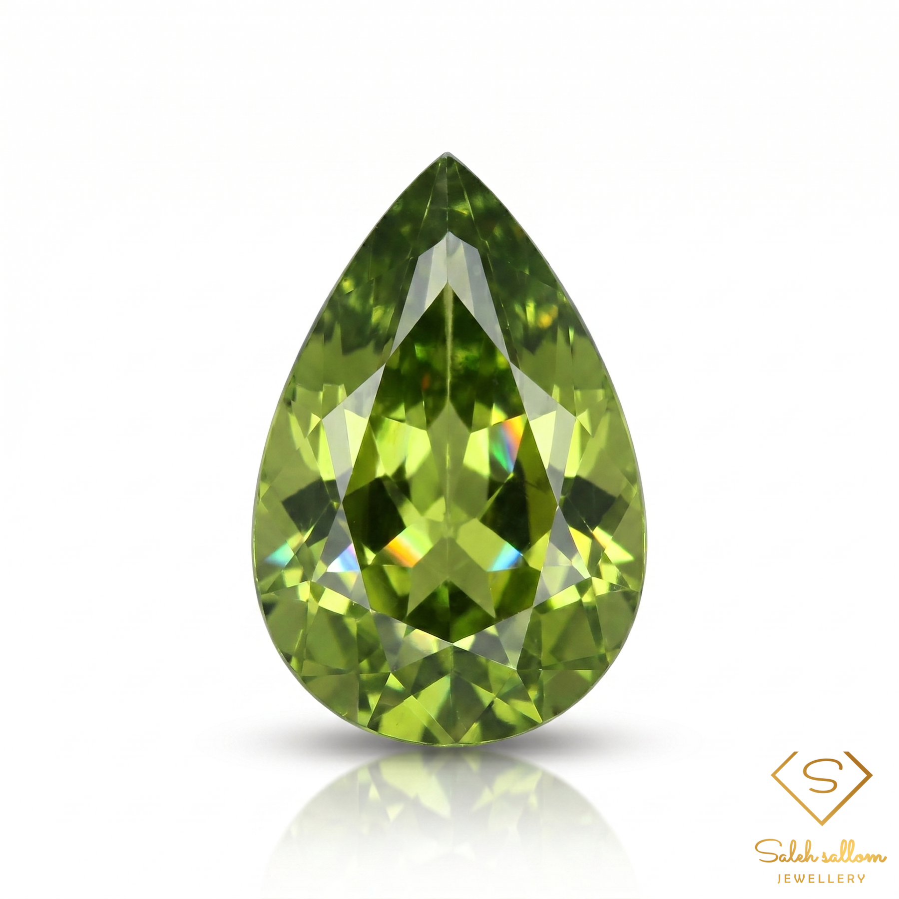2.07 Ct Natural Unheated Green Tourmaline Pear Cut African Gemstone