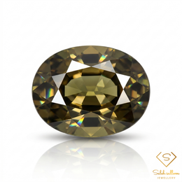 0.93 Ct Natural Unheated Yellow-Green Chrome Tourmaline VS Clarity Oval Cut Gemstone