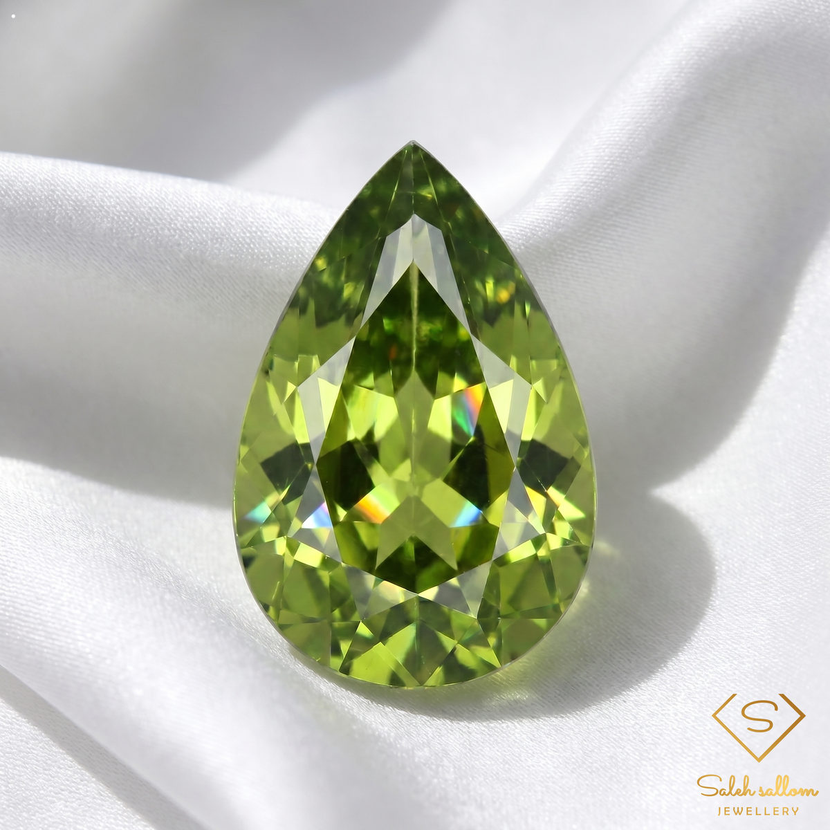 2.07 Ct Natural Unheated Green Tourmaline Pear Cut African Gemstone