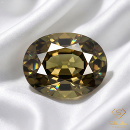 0.93 Ct Natural Unheated Yellow-Green Chrome Tourmaline VS Clarity Oval Cut Gemstone