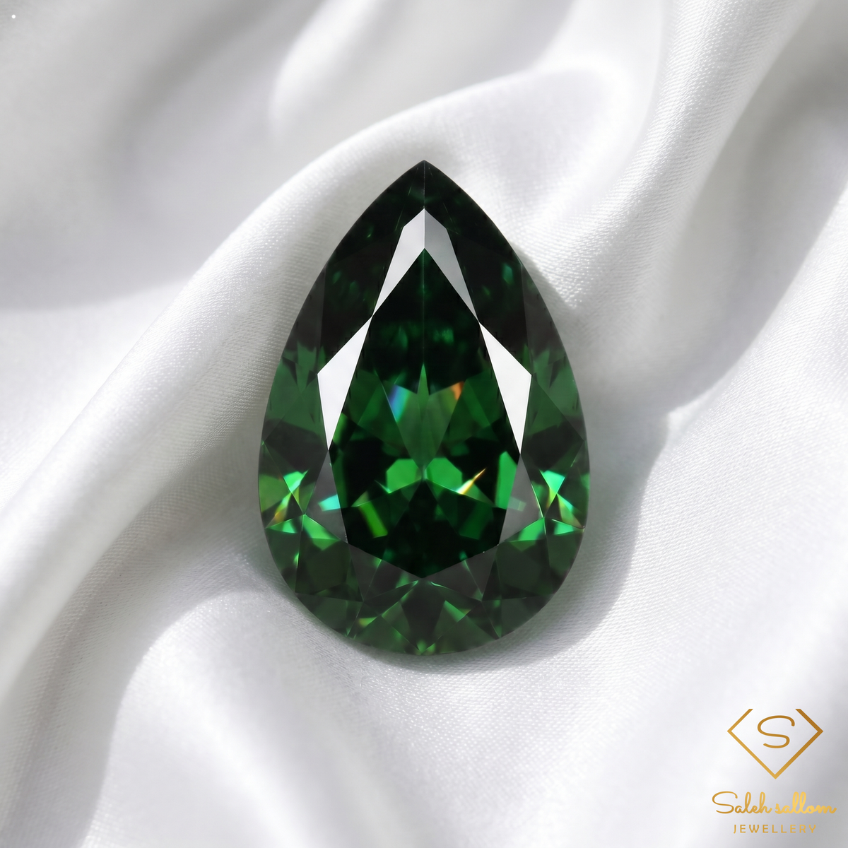 0.72 Ct Natural Unheated Green Chrome Tourmaline Pear Cut Tanzania Gemstone
