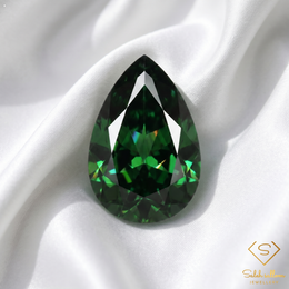 0.72 Ct Natural Unheated Green Chrome Tourmaline Pear Cut Tanzania Gemstone