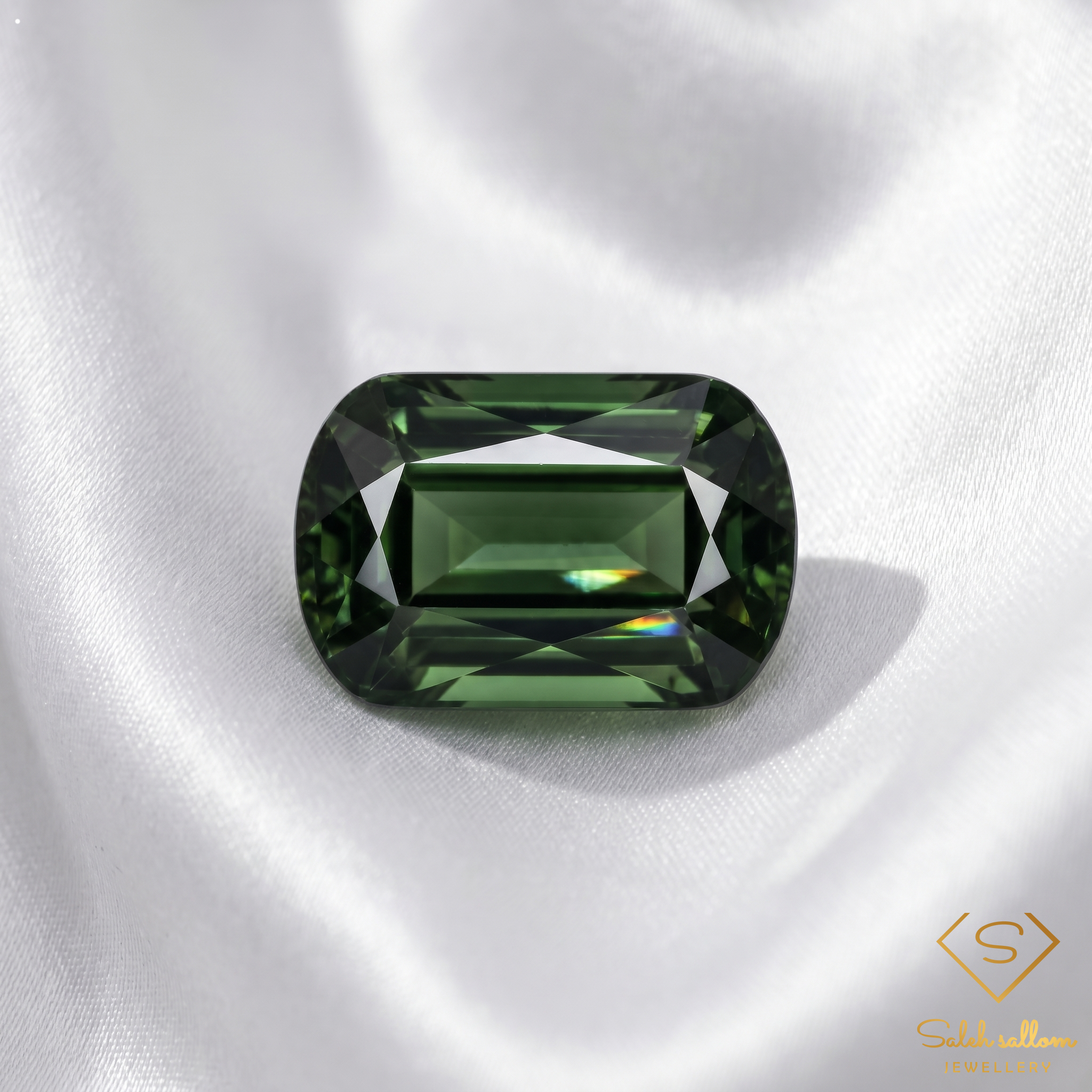 5.05 Ct Natural Unheated Green Tourmaline Cushion Cut Mozambique Gemstone Secondary image