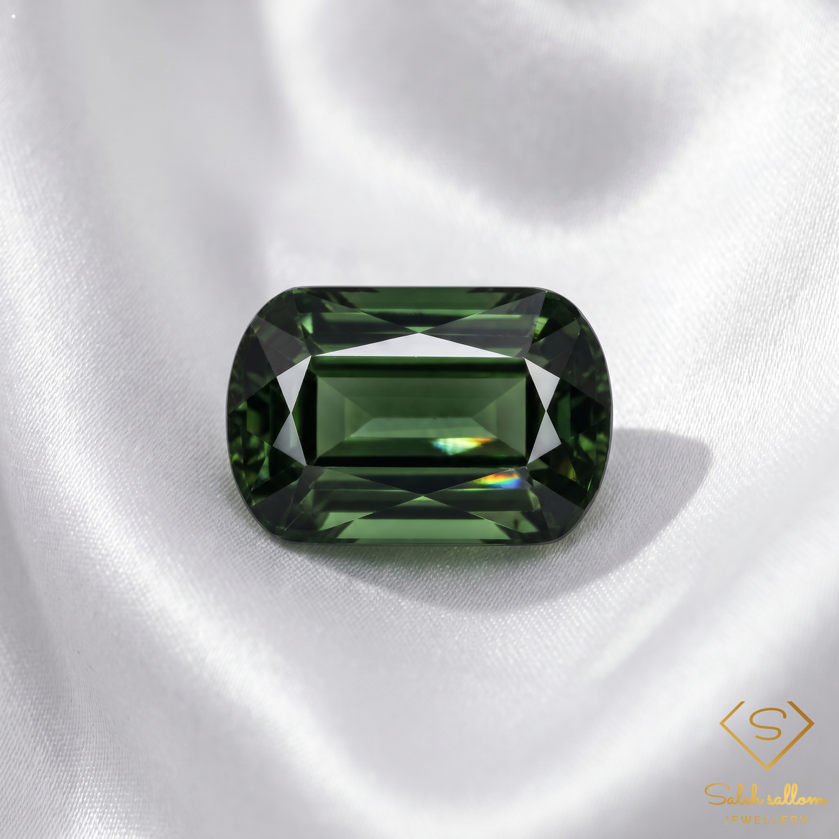 5.05 Ct Natural Unheated Green Tourmaline Cushion Cut Mozambique Gemstone