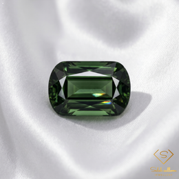 5.05 Ct Natural Unheated Green Tourmaline Cushion Cut Mozambique Gemstone