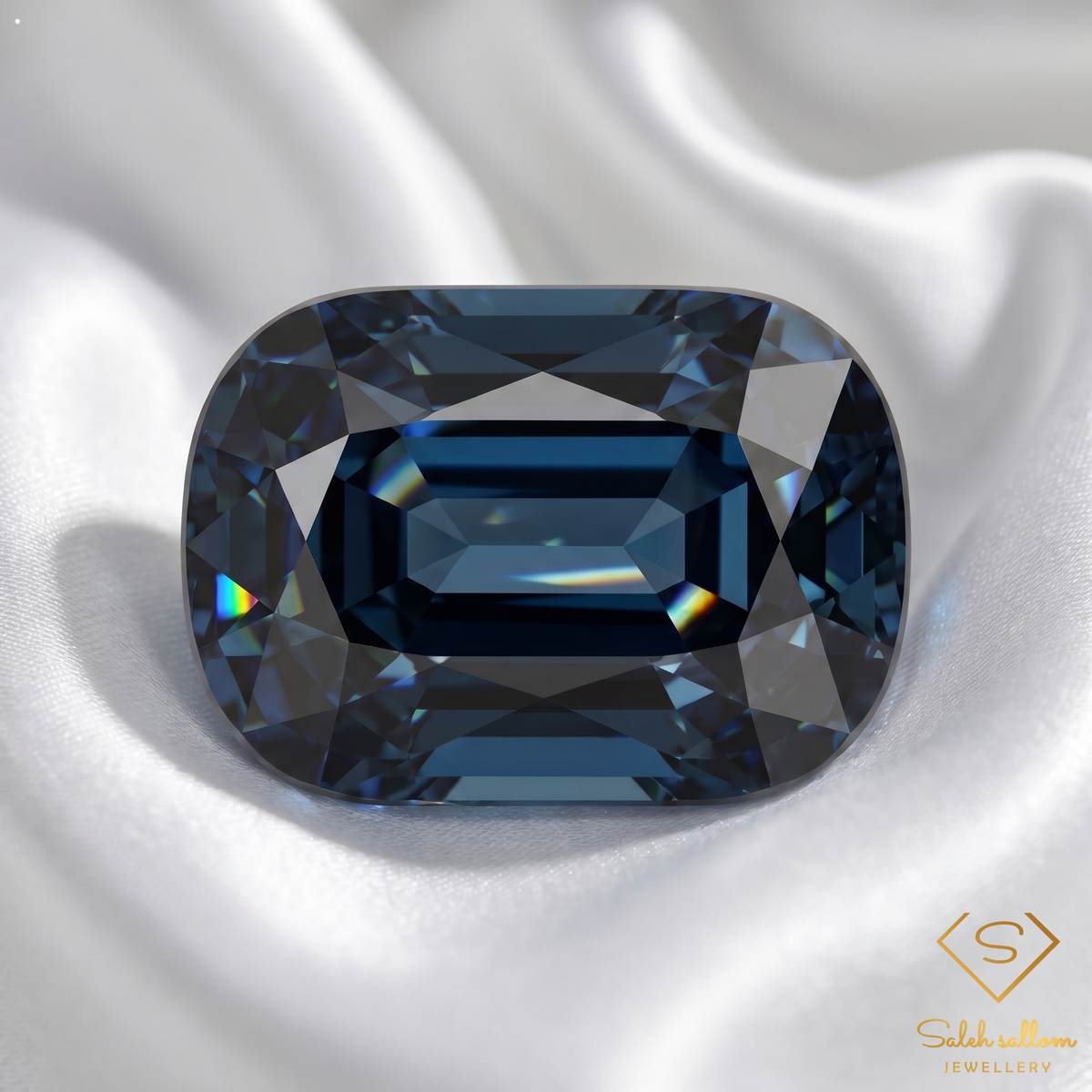 2.22 Ct Natural Unheated Bluish Green Tourmaline Cushion Cut Mozambique Gemstone