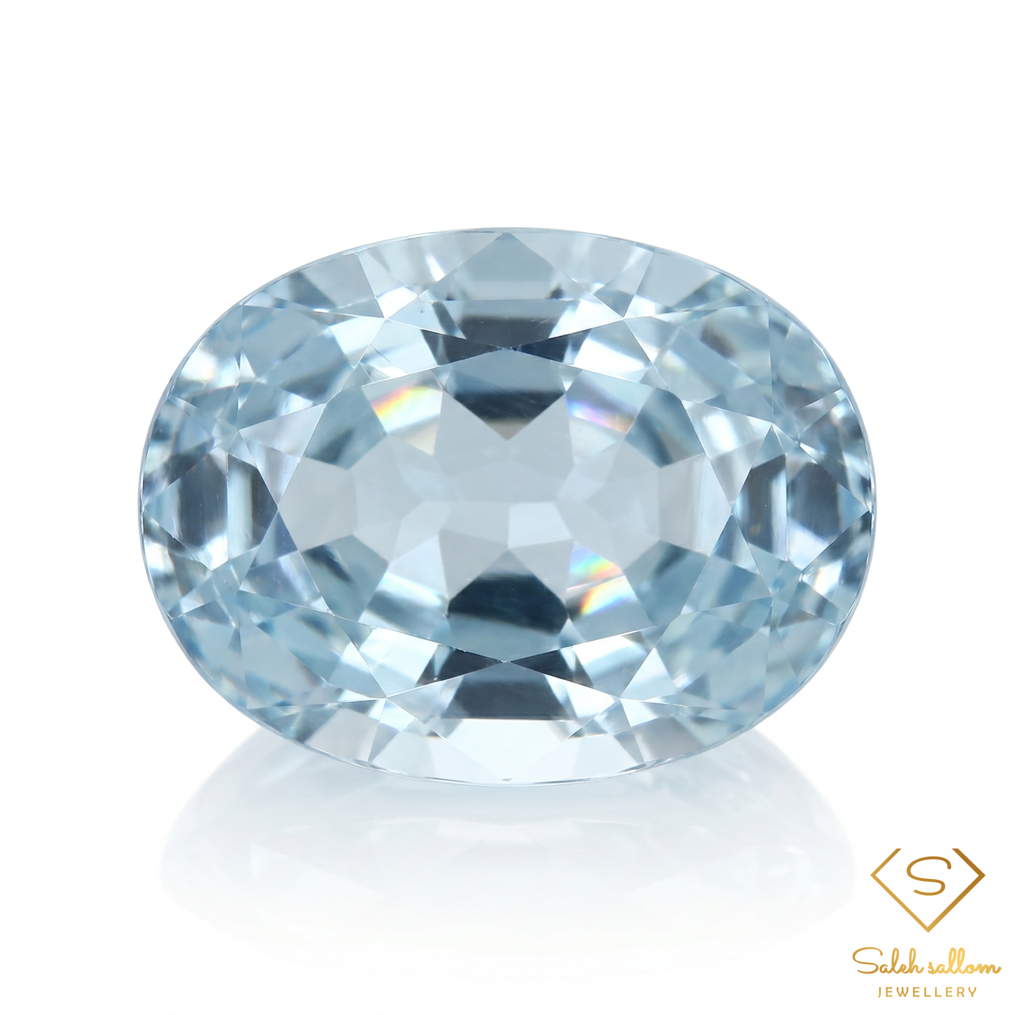 7.53 Ct Natural Unheated Blue Aquamarine Oval Cut VS Clarity African Gemstone Main image