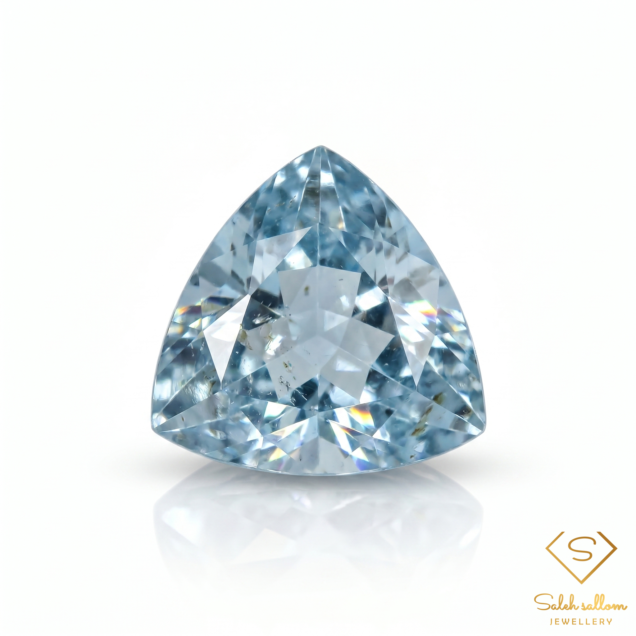 1.49 Ct Natural Unheated Blue Aquamarine Trillion Cut Brazilian Gemstone Main image