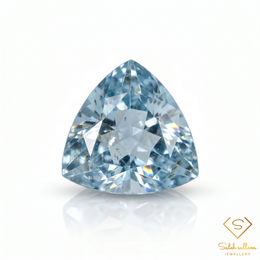 1.49 Ct Natural Unheated Blue Aquamarine Trillion Cut Brazilian Gemstone