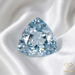 1.49 Ct Natural Unheated Blue Aquamarine Trillion Cut Brazilian Gemstone